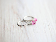 Load image into Gallery viewer, Pink Sapphire Dangle Earrings