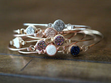 Load image into Gallery viewer, Druzy Stacking Bracelet - All Rose Gold