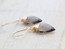 Load image into Gallery viewer, Arrow Earrings - Smoky Quartz