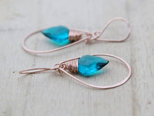 Load image into Gallery viewer, Arrow Hoops - Teal Quartz