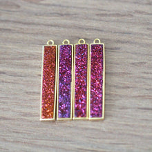 Load image into Gallery viewer, Aubergine Brick Druzy Pendant Necklace