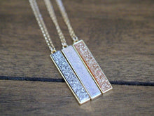 Load image into Gallery viewer, Aubergine Brick Druzy Pendant Necklace