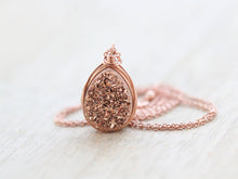 Load image into Gallery viewer, Gilded Druzy Teardrop Necklace