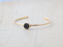 Load image into Gallery viewer, Druzy Hexagon Cuff - Eclipse - Sterling Silver