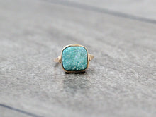 Load image into Gallery viewer, Druzy Cushion Cut Cocktail Ring - Buttermilk Druzy