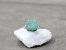 Load image into Gallery viewer, Druzy Cushion Cut Cocktail Ring - Buttermilk Druzy