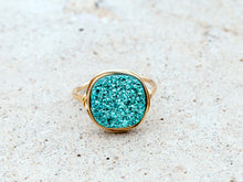 Load image into Gallery viewer, Druzy Cushion Cut Cocktail Ring - Teal
