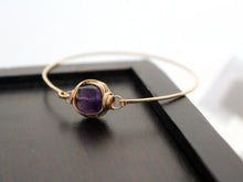Load image into Gallery viewer, Amethyst Bezel Wrapped Bracelet