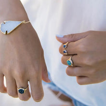 Load image into Gallery viewer, Druzy Hexagon Ring - Eclipse in Sterling Silver