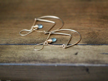 Load image into Gallery viewer, Tulip Hoops - Moss Aquamarine