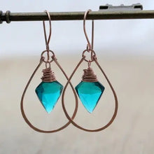 Load image into Gallery viewer, Arrow Hoops - Teal Quartz