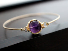 Load image into Gallery viewer, Amethyst Bezel Wrapped Bracelet