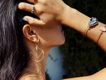 Load image into Gallery viewer, Tulip Hoops - Moss Aquamarine