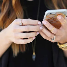 Load image into Gallery viewer, Druzy Hexagon Ring - Platinum