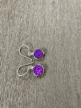 Load image into Gallery viewer, Druzy Bezel Drop Earrings - Mulberry