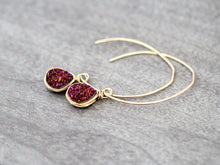 Load image into Gallery viewer, Linear Druzy Drops - Aubergine