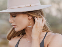 Load image into Gallery viewer, Swing Earrings - Peach Moonstone