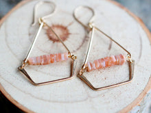 Load image into Gallery viewer, Swing Earrings - Peach Moonstone