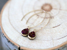 Load image into Gallery viewer, Linear Druzy Drops - Aubergine