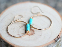 Load image into Gallery viewer, Turquoise Hoops