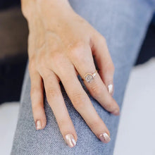 Load image into Gallery viewer, Druzy Hexagon Ring - Platinum