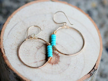 Load image into Gallery viewer, Turquoise Hoops