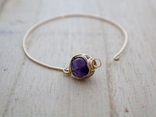 Load image into Gallery viewer, Amethyst Bezel Wrapped Bracelet
