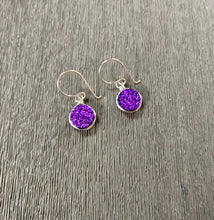 Load image into Gallery viewer, Druzy Bezel Drop Earrings - Mulberry