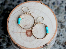 Load image into Gallery viewer, Turquoise Hoops