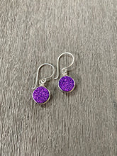 Load image into Gallery viewer, Druzy Bezel Drop Earrings - Mulberry