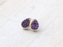 Load image into Gallery viewer, Druzy Teardrop Studs - Inkwell