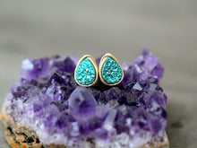 Load image into Gallery viewer, Druzy Teardrop Studs - Teal