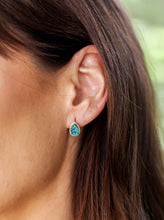 Load image into Gallery viewer, Druzy Teardrop Studs - Teal