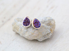 Load image into Gallery viewer, Druzy Teardrop Studs - Inkwell