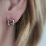 Load image into Gallery viewer, Druzy Cushion Cut Studs - Unicorn in 14k Gold Filled