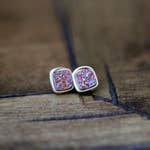 Load image into Gallery viewer, Druzy Cushion Cut Studs - Unicorn in 14k Gold Filled