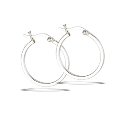 Sterling Silver Squared-Off Tube Hoop Earring