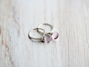 Pink Amethyst Dangle Earrings