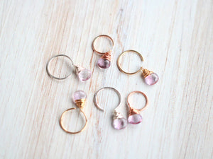 Pink Amethyst Dangle Earrings