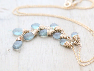Aquamarine Cascade Necklace