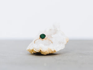 Micro Druzy Ring - Emerald
