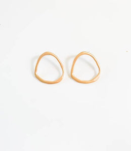 Modern Gold Hoop Stud Earrings