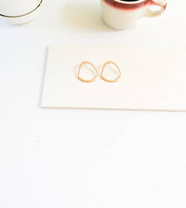 Modern Gold Hoop Stud Earrings