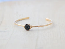 Load image into Gallery viewer, Druzy Hexagon Cuff - Eclipse - Sterling Silver
