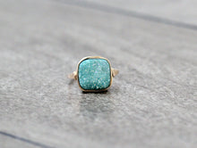 Load image into Gallery viewer, Druzy Cushion Cut Cocktail Ring - Buttermilk Druzy

