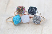 Load image into Gallery viewer, Druzy Cushion Cut Cocktail Ring - Platinum Druzy
