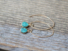 Load image into Gallery viewer, Linear Druzy Drops - Teal
