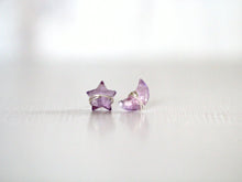 Load image into Gallery viewer, Moon &amp; Stars Amethyst Studs
