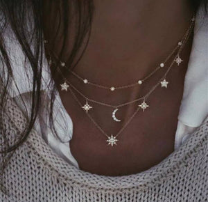 Moon and Star Necklace