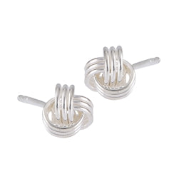 Sterling Silver High Polish Knot Stud Earring